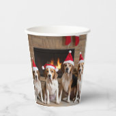 Amerikaans Engels Foxhound open haard Kerstmis Papieren Bekers (Voorkant)