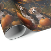 Amerikaans Engels Foxhound Puppy Herfst Delight Cadeaupapier (Rol Hoek)