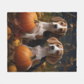 Amerikaans Engels Foxhound Puppy Herfst Delight Fleece Deken (Voorkant (Horizontaal))
