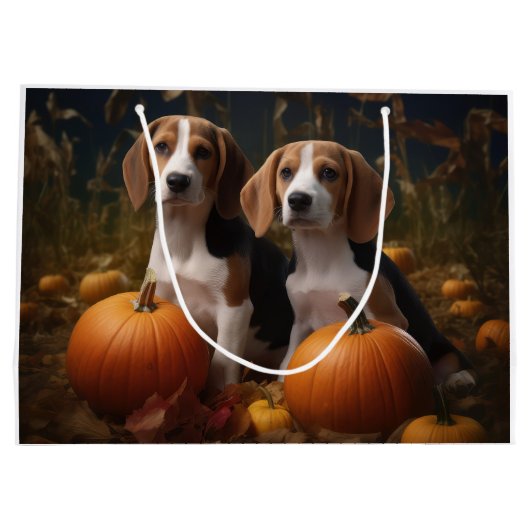 Amerikaans Engels Foxhound Puppy Herfst Delight Groot Cadeauzakje (Achterkant)