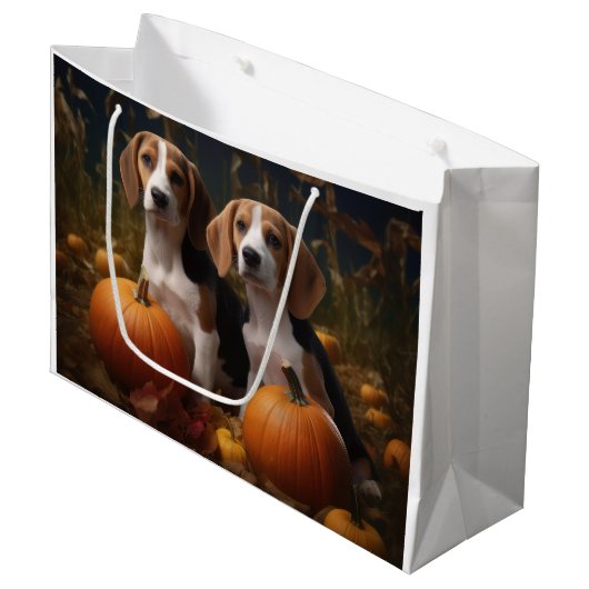 Amerikaans Engels Foxhound Puppy Herfst Delight Groot Cadeauzakje (Voorkant Gekanteld)