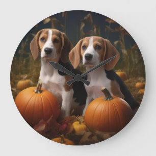 Amerikaans Engels Foxhound Puppy Herfst Delight Grote Klok
