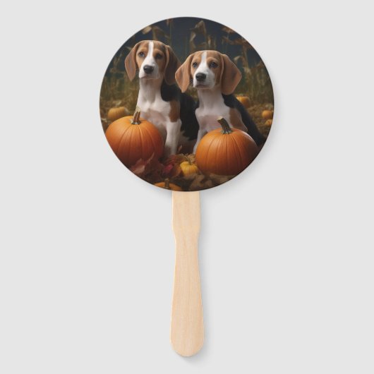 Amerikaans Engels Foxhound Puppy Herfst Delight Handwaaier (Achterkant)