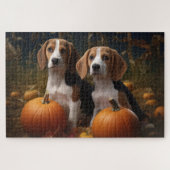 Amerikaans Engels Foxhound Puppy Herfst Delight Legpuzzel (Horizontaal)