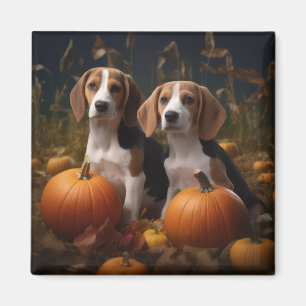 Amerikaans Engels Foxhound Puppy Herfst Delight Magneet