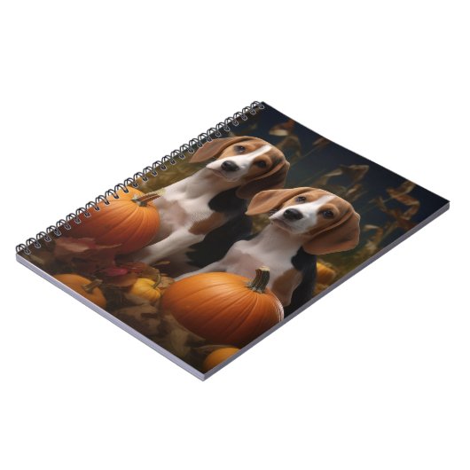 Amerikaans Engels Foxhound Puppy Herfst Delight Notitieboek (Linkerzijde)