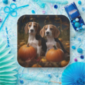 Amerikaans Engels Foxhound Puppy Herfst Delight Papieren Bordje (Feest)