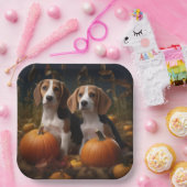 Amerikaans Engels Foxhound Puppy Herfst Delight Papieren Bordje (Feest)