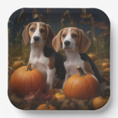 Amerikaans Engels Foxhound Puppy Herfst Delight Papieren Bordje (Voorkant)