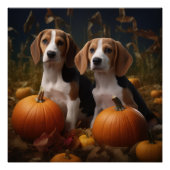 Amerikaans Engels Foxhound Puppy Herfst Delight Perfect Poster (Voorkant)
