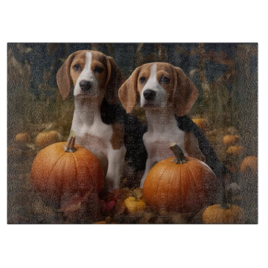 Amerikaans Engels Foxhound Puppy Herfst Delight Snijplank (Voorkant)