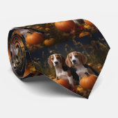 Amerikaans Engels Foxhound Puppy Herfst Delight Stropdas (Opgerold)