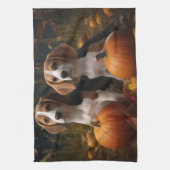 Amerikaans Engels Foxhound Puppy Herfst Delight Theedoek (Verticaal)