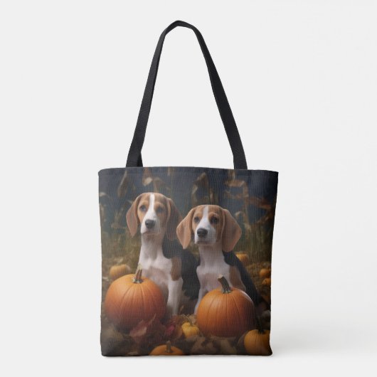 Amerikaans Engels Foxhound Puppy Herfst Delight Tote Bag (Achterkant)