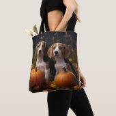 Amerikaans Engels Foxhound Puppy Herfst Delight Tote Bag (Dichtbij)