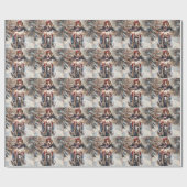 Amerikaans Engels Foxhound Riding Bike Christmas Cadeaupapier (Vlak)