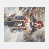 Amerikaans Engels Foxhound Riding Bike Christmas Fleece Deken (Voorkant (Horizontaal))