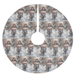 Amerikaans Engels Foxhound Riding Bike Christmas Kerstboom Rok