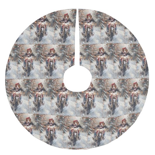 Amerikaans Engels Foxhound Riding Bike Christmas Kerstboom Rok (Voorkant)