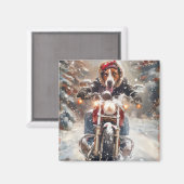 Amerikaans Engels Foxhound Riding Bike Christmas Magneet (Voorkant / Achterkant)