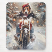 Amerikaans Engels Foxhound Riding Bike Christmas Muismat (Voorkant)