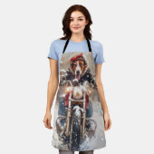 Amerikaans Engels Foxhound Riding Bike Christmas Schort (Gedragen)