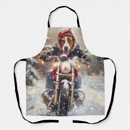 Amerikaans Engels Foxhound Riding Bike Christmas Schort (Voorkant)