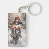 Amerikaans Engels Foxhound Riding Bike Christmas Sleutelhanger (achterkant)