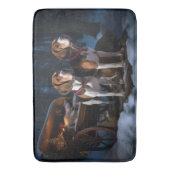 Amerikaans Engels Foxhound Snowy Sleigh Kerstmis Badmat (Voorkant Verticaal)