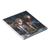 Amerikaans Engels Foxhound Snowy Sleigh Kerstmis Notitieblok (Schuin)