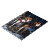 Amerikaans Engels Foxhound Snowy Sleigh Kerstmis Notitieboek (Linkerzijde)