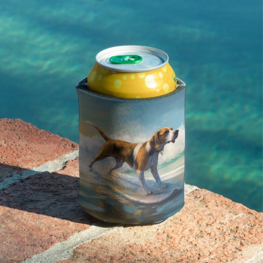 Amerikaans Engels Foxhound Strand Surfen Schilderi Blikjeskoeler (Insitu Zwembad)