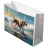 Amerikaans Engels Foxhound Strand Surfen Schilderi Groot Cadeauzakje (Voorkant Gekanteld)
