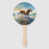 Amerikaans Engels Foxhound Strand Surfen Schilderi Handwaaier (Achterkant)