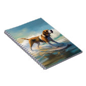 Amerikaans Engels Foxhound Strand Surfen Schilderi Notitieboek (Rechterzijde)