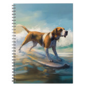 Amerikaans Engels Foxhound Strand Surfen Schilderi Notitieboek (Voorkant)