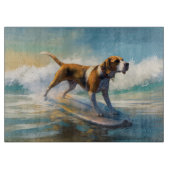 Amerikaans Engels Foxhound Strand Surfen Schilderi Snijplank (Voorkant)