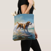 Amerikaans Engels Foxhound Strand Surfen Schilderi Tote Bag (Dichtbij)