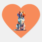 Amerikaans-Engelse Coonhound Dog Hart Sticker (Voorkant)