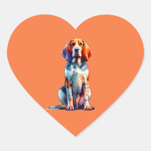 Amerikaans-Engelse Coonhound Dog Hart Sticker (Voorkant)