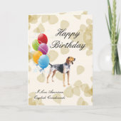 Amerikaans-Engelse Coonhound met Tan Bladeren Kaart (Voorkant)