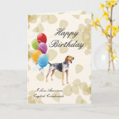 Amerikaans-Engelse Coonhound met Tan Bladeren Kaart (Gele Bloem)