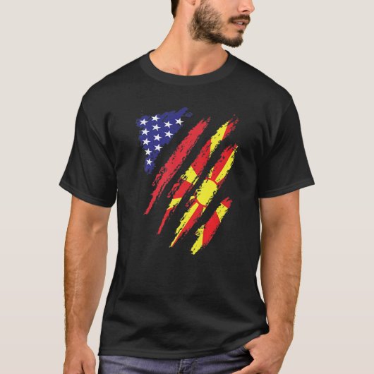 Amerikaans erfgoed van Macedonië T-shirt (Voorkant)