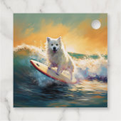 Amerikaans Eskimo Beach Surfen Schilderij Bedankjes Labels (Achterkant)