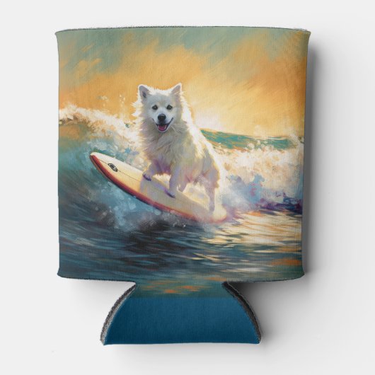 Amerikaans Eskimo Beach Surfen Schilderij Blikjeskoeler (Voorkant)