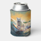 Amerikaans Eskimo Beach Surfen Schilderij Blikjeskoeler (Blikje Achterkant)