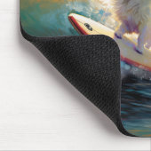 Amerikaans Eskimo Beach Surfen Schilderij Muismat (Hoek)