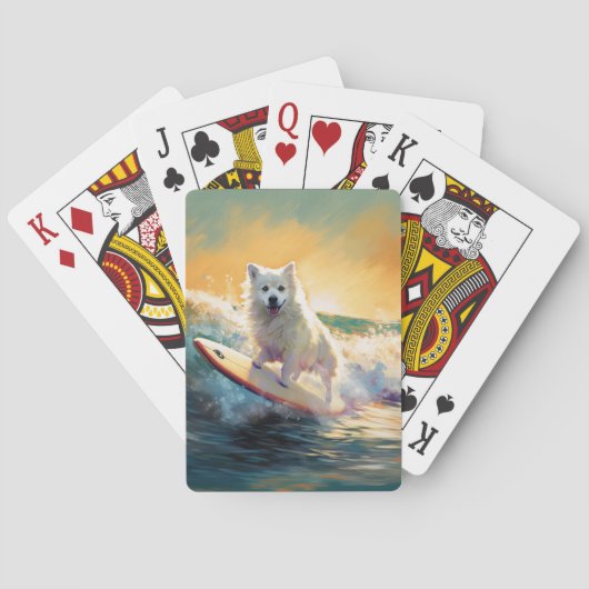 Amerikaans Eskimo Beach Surfen Schilderij Pokerkaarten (Achterkant)