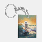 Amerikaans Eskimo Beach Surfen Schilderij Sleutelhanger (Voorkant Links)