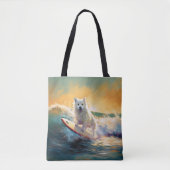 Amerikaans Eskimo Beach Surfen Schilderij Tote Bag (Voorkant)